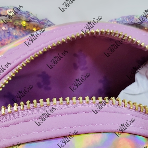 DISNEY PARKS LOUNGEFLY EARIDESCENT PINK BACKPACK - Picture 8 of 11